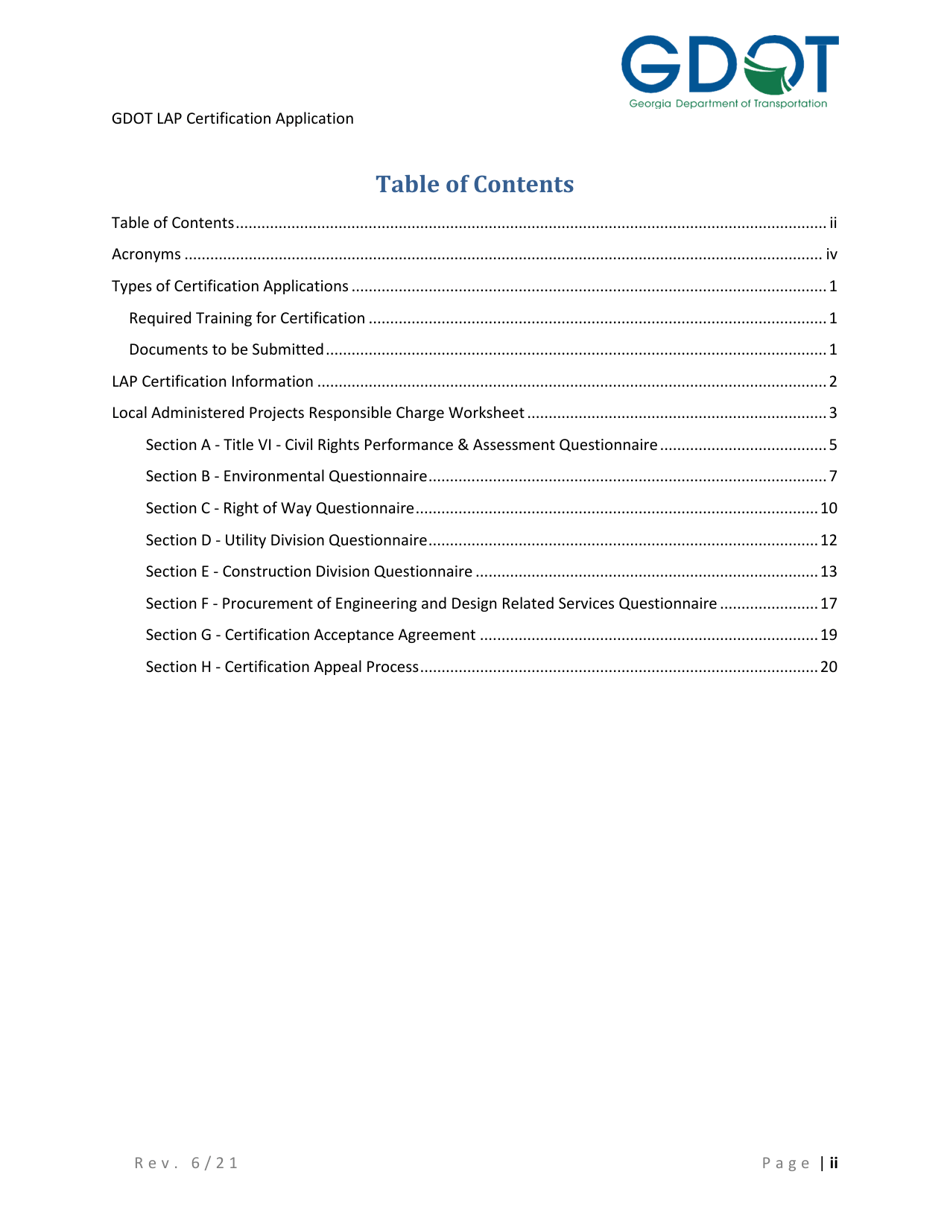 Local Administered Projects Certification Application - Georgia (United States), Page 3