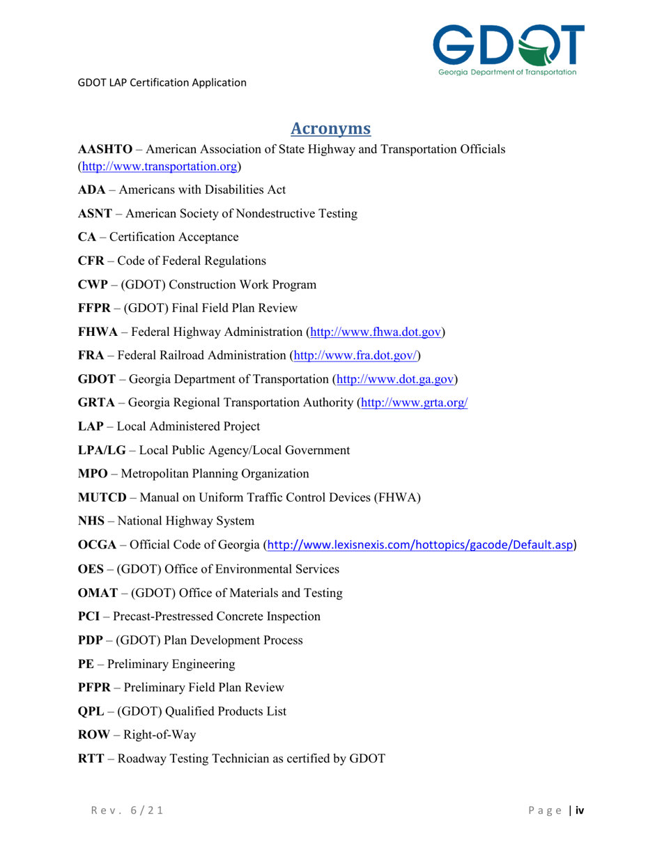 Local Administered Projects Certification Application - Georgia (United States), Page 5