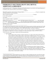 Emergency Solutions Grant (Esg) Rental Assistance Agreement - Georgia (United States)