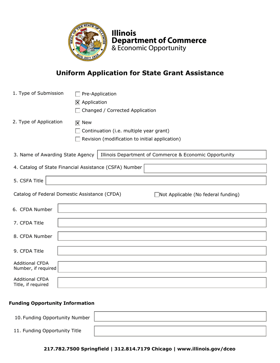 Uniform Application for State Grant Assistance - Illinois, Page 1