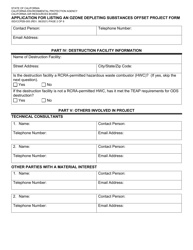 Form ISD/CCPEB-005 Application for Listing an Ozone Depleting Substances Offset Project Form - California, Page 2