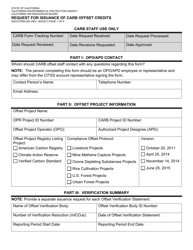 Document preview: Form ISD/CCPEB-026 Request for Issuance of Carb Offset Credits - California
