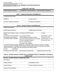 Form ISD/CCPEB-020 Evaluation of Conflict of Interest for Offset Projects - California