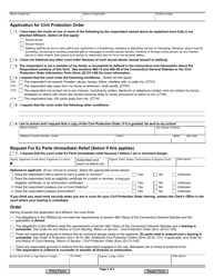 Form JD-CV-143 &quot;Application for Civil Protection Order&quot; - Connecticut, Page 2