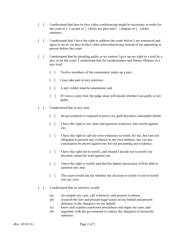Form D (1C-P-989) &quot;Waiver of Physical Presence; Submission of Plea; Pro Se Defendant&quot; - Hawaii, Page 2