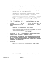 Form D (1C-P-989) &quot;Waiver of Physical Presence; Submission of Plea; Pro Se Defendant&quot; - Hawaii, Page 3