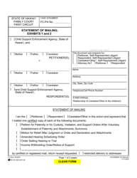 Form 1F-P-999A Statement of Mailing - Hawaii