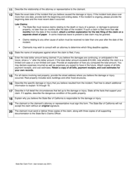 Government Claims Program Information and Claim Form - California, Page 2