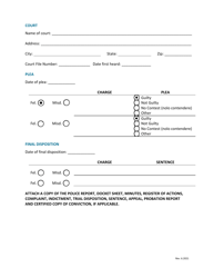 Form 2 Record of Criminal Cases - California, Page 2