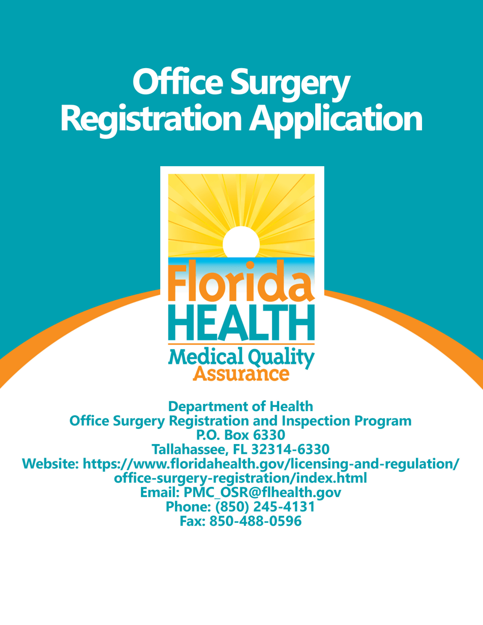 Form DH-MQA1031 Office Surgery Registration Application - Florida, Page 1