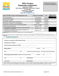 Form DH-MQA1031 Office Surgery Registration Application - Florida, Page 2