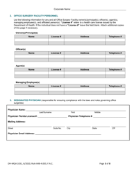 Form DH-MQA1031 Office Surgery Registration Application - Florida, Page 3