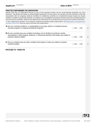 Form TF Application to Transition From a Postgraduate Training License to a Physician&#039;s and Surgeon&#039;s License - California, Page 3