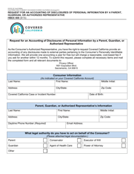 Form HBEX408 Request for an Accounting of Disclosures of Personal Infromation by a Parent, Guardian, or Authorized Representative - California