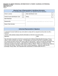 Form HBEX410 Request to Amend Personal Information by a Parent, Guardian, or Personal Representative - California, Page 3