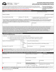 Form HLTH3497 Application for Pharmacare Plan G - British Columbia, Canada