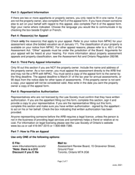 Property Assessment Appeal Form - Ontario, Canada, Page 2