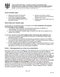 Formulaire D&#039;appel D&#039;une Evaluation Fonciere De La Cref - Ontario, Canada (French)