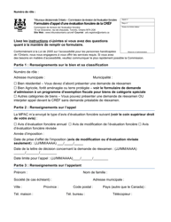 Formulaire D&#039;appel D&#039;une Evaluation Fonciere De La Cref - Ontario, Canada (French), Page 5