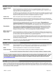 Form ARB-M1 &quot;Municipal Act Application/Appeal - Apportionment&quot; - Ontario, Canada, Page 2