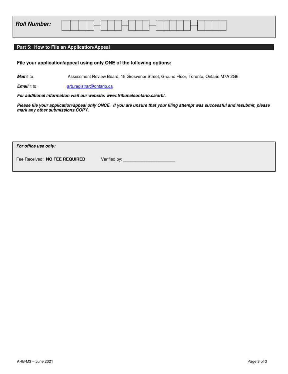 Form ARB-M3 Municipal Act Application / Appeal - Sickness or Poverty - Ontario, Canada, Page 6