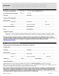 Form ARB-M4 &quot;Municipal Act Complaint - Vacant Unit Rebate&quot; - Ontario, Canada, Page 5