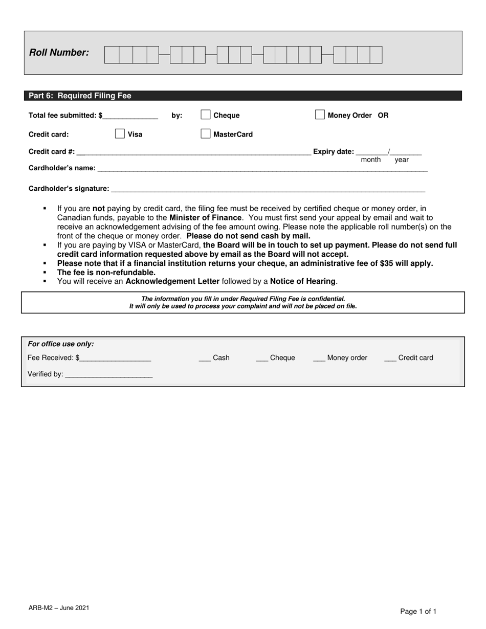 Form ARB-M2 Municipal Act Complaint - Comparables - Ontario, Canada, Page 8