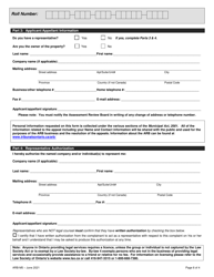 Form ARB-M5 &quot;Municipal Act Application/Appeal - Cancel, Reduce, Refund&quot; - Ontario, Canada, Page 6