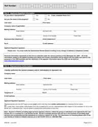 Form ARB-M6 &quot;Municipal Act Application/Appeal - Limitation of Taxes&quot; - Ontario, Canada, Page 5