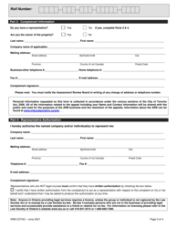 Form ARB-COTA2 &quot;City of Toronto Act Complaint - Comparables&quot; - Ontario, Canada, Page 6