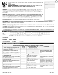Form ARB-COTA6 &quot;City of Toronto Act, 2006 Application/Appeal - Limits on Traditional Municipal Taxes&quot; - Ontario, Canada, Page 4