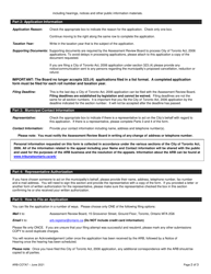 Form ARB-COTA7 &quot;City of Toronto Act Application - by Treasurer&quot; - Ontario, Canada, Page 2