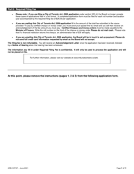 Form ARB-COTA7 &quot;City of Toronto Act Application - by Treasurer&quot; - Ontario, Canada, Page 3