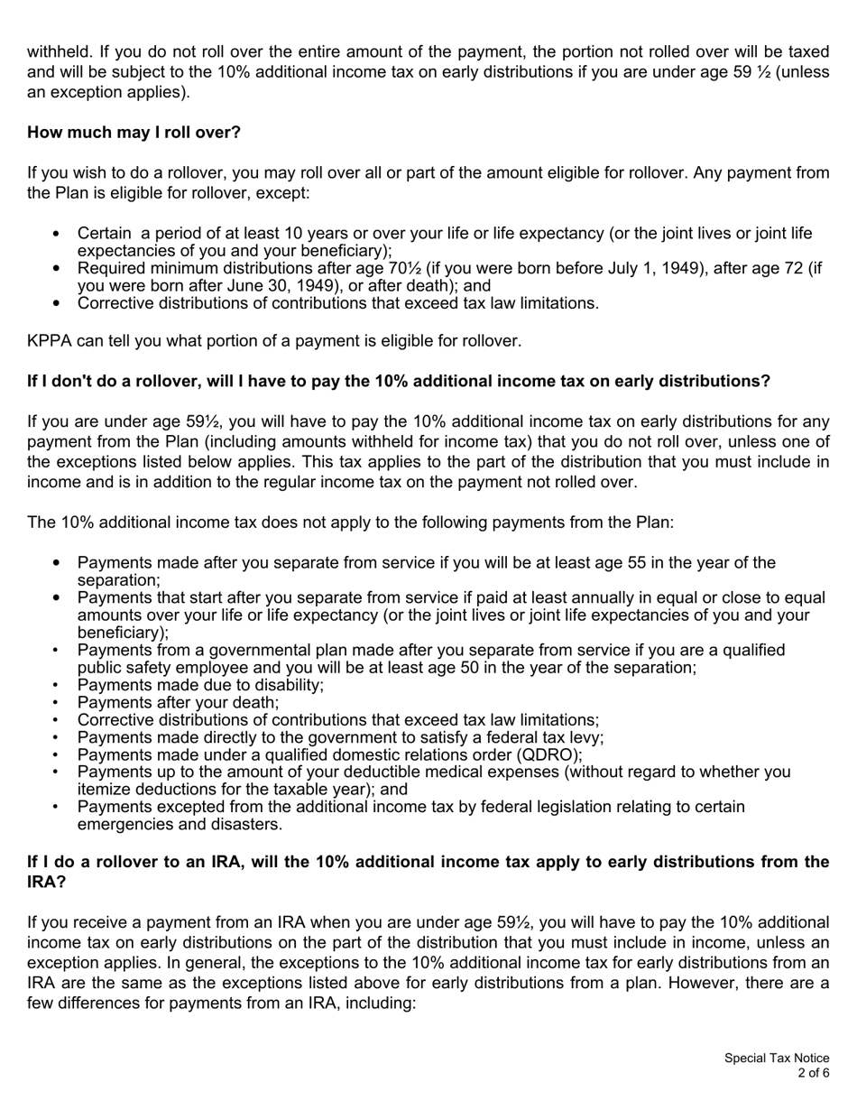 Form 4525 Application for Refund of Member Contributions and Direct Rollover / Direct Payment Selection - Kentucky, Page 5