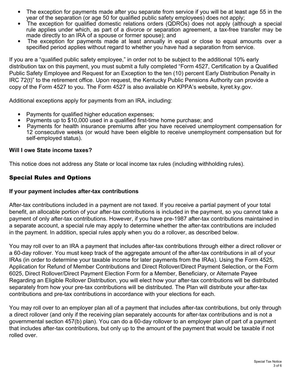 Form 6025 Direct Rollover / Direct Payment Election Form for a Member, Beneficiary, or Alternate Payee Regarding an Eligible Rollover Distribution - Kentucky, Page 5