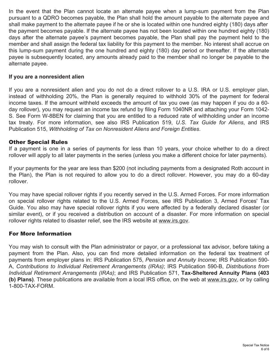 Form 6025 Direct Rollover / Direct Payment Election Form for a Member, Beneficiary, or Alternate Payee Regarding an Eligible Rollover Distribution - Kentucky, Page 8
