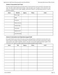 Application for Adult Felony Drug Intervention Court Recertification - Mississippi, Page 2