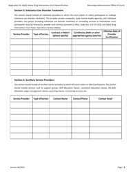 Application for Adult Felony Drug Intervention Court Recertification - Mississippi, Page 3