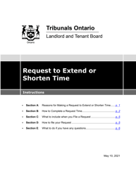 Instructions for Request to Extend or Shorten Time - Ontario, Canada