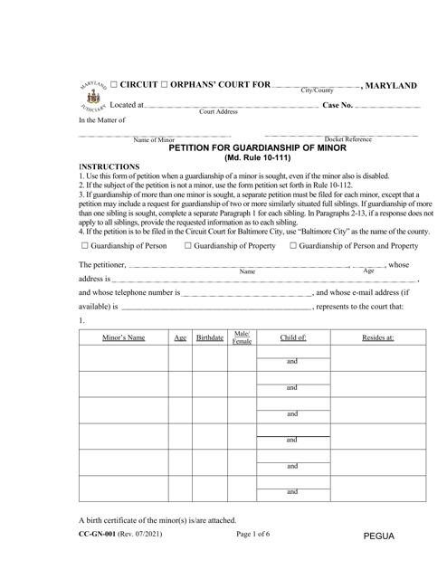 Form CC-GN-001  Printable Pdf