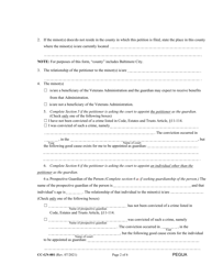 Form CC-GN-001 Petition for Guardianship of Minor - Maryland, Page 2