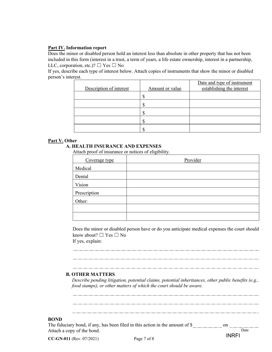 Form CC-GN-011 Inventory and Information Report - Maryland, Page 7