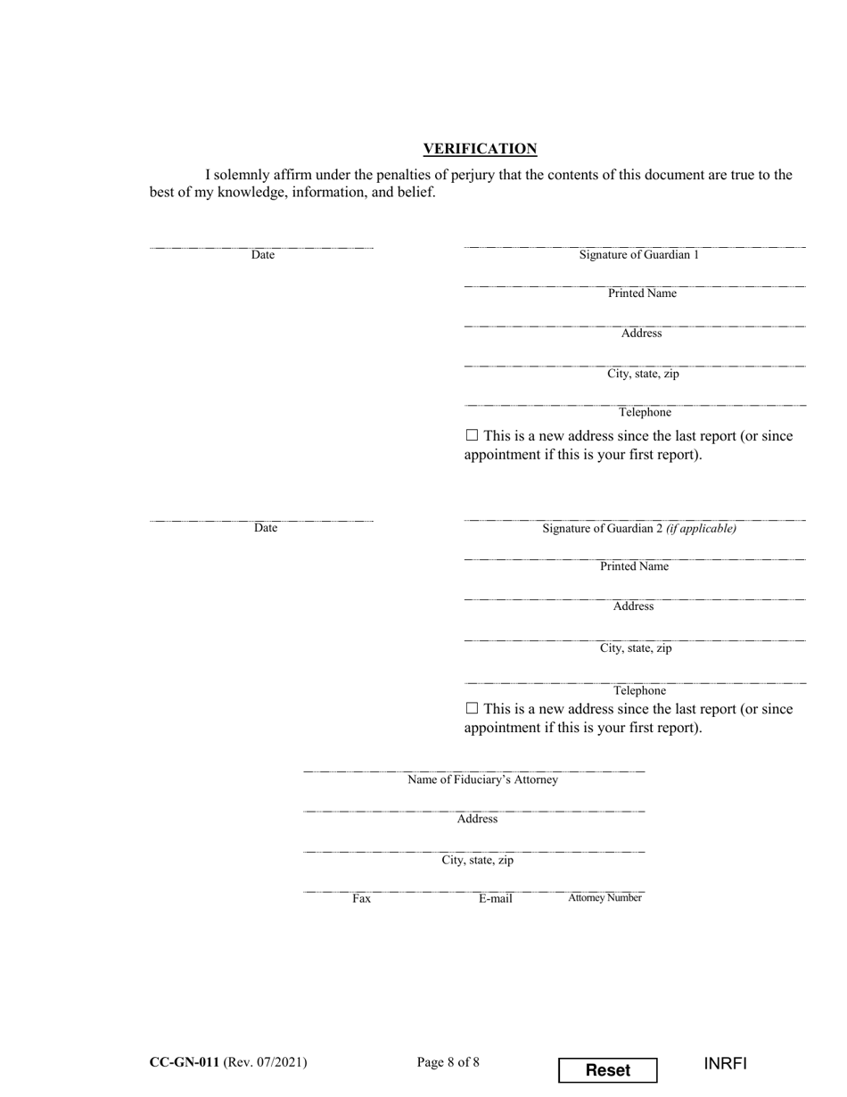 Form CC-GN-011 Inventory and Information Report - Maryland, Page 8