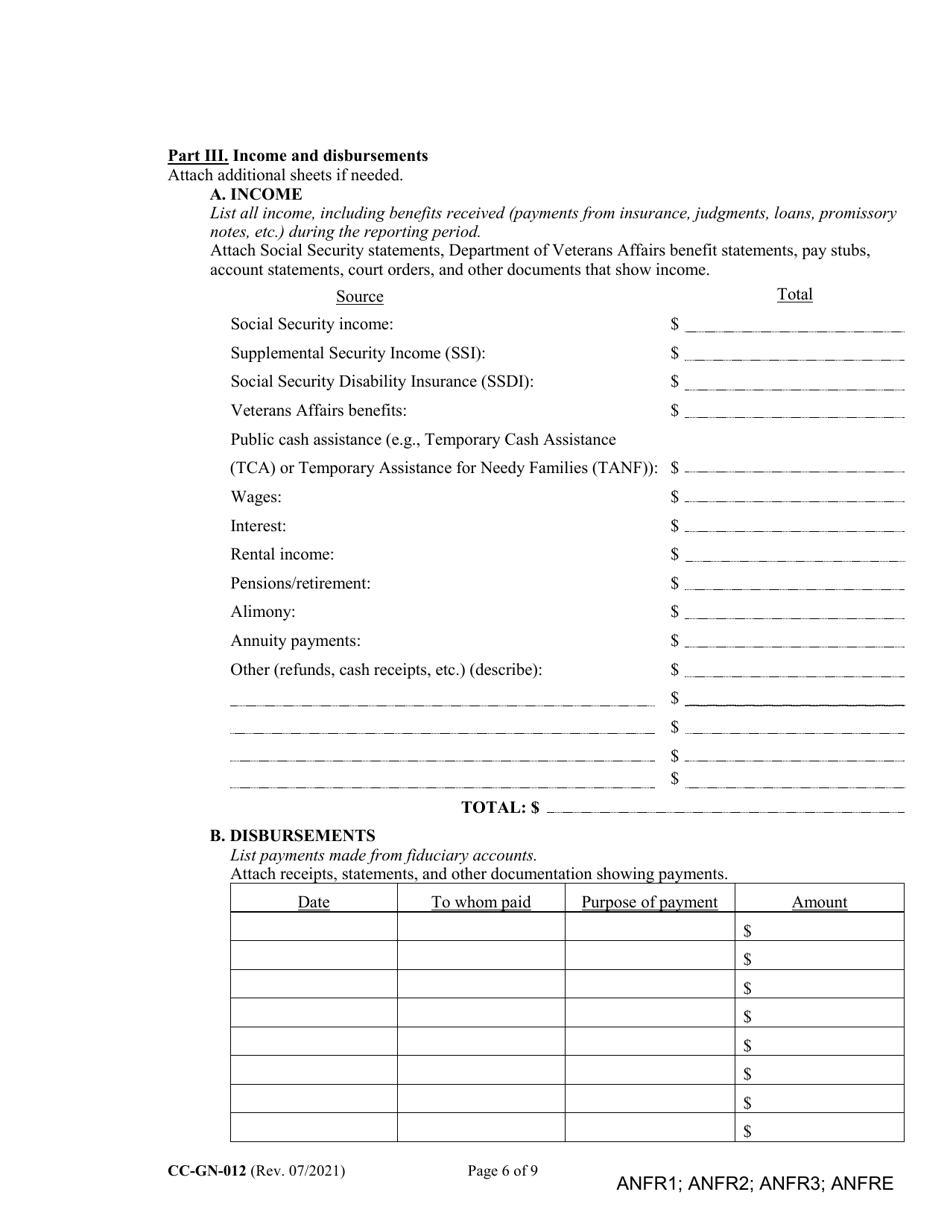 Form CC-GN-012 Fiduciarys Account - Maryland, Page 6