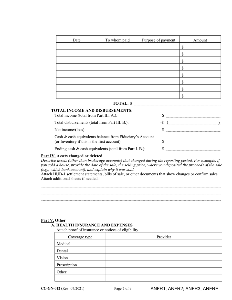 Form CC-GN-012 Fiduciarys Account - Maryland, Page 7