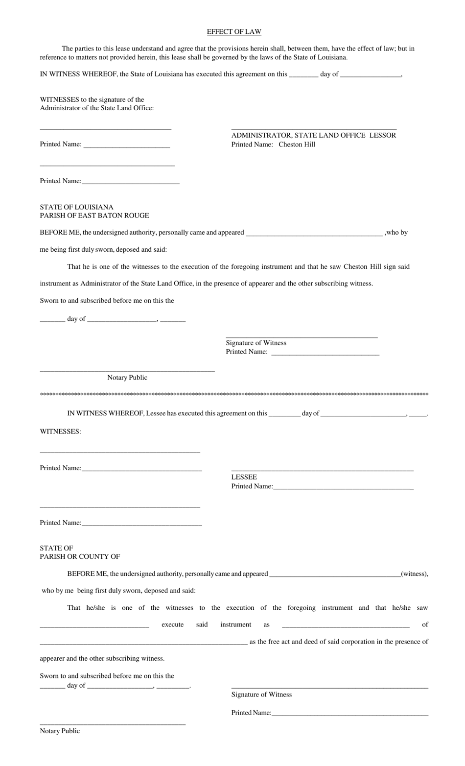 Louisiana Renewal of Surface/Subsurface Lease - Fill Out, Sign Online ...