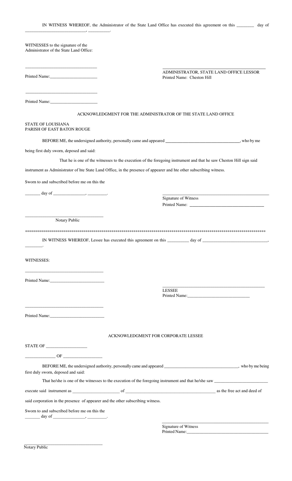 Louisiana Renewal of Surface Lease - Fill Out, Sign Online and Download ...