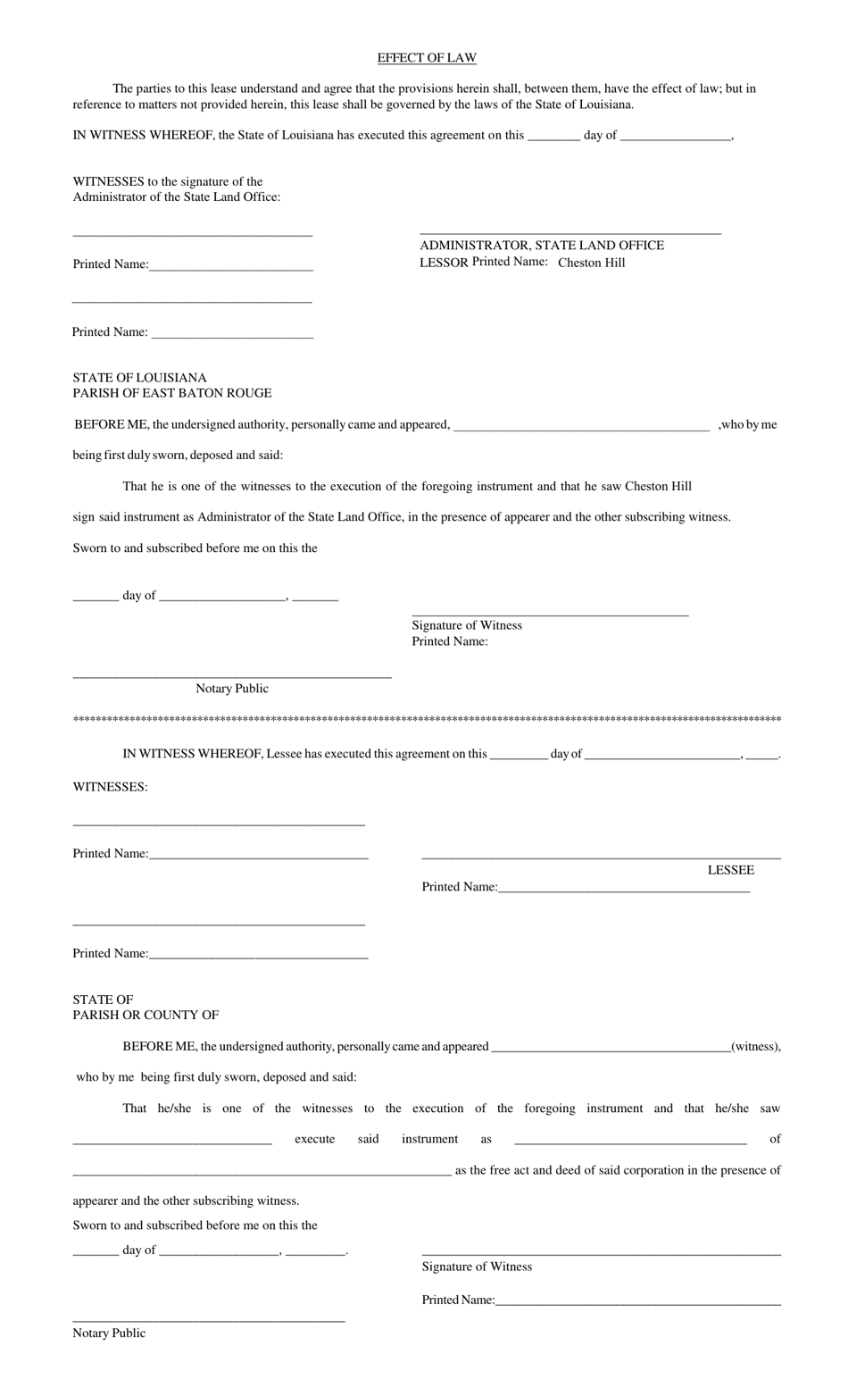 Surface / Subsurface Lease - Louisiana, Page 3