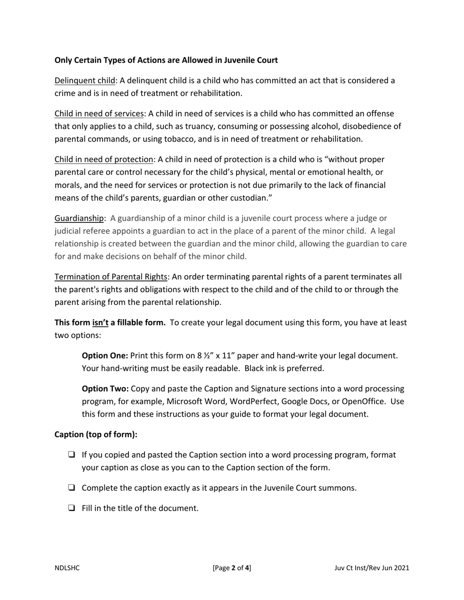 Caption and Signature Form - North Dakota, Page 4