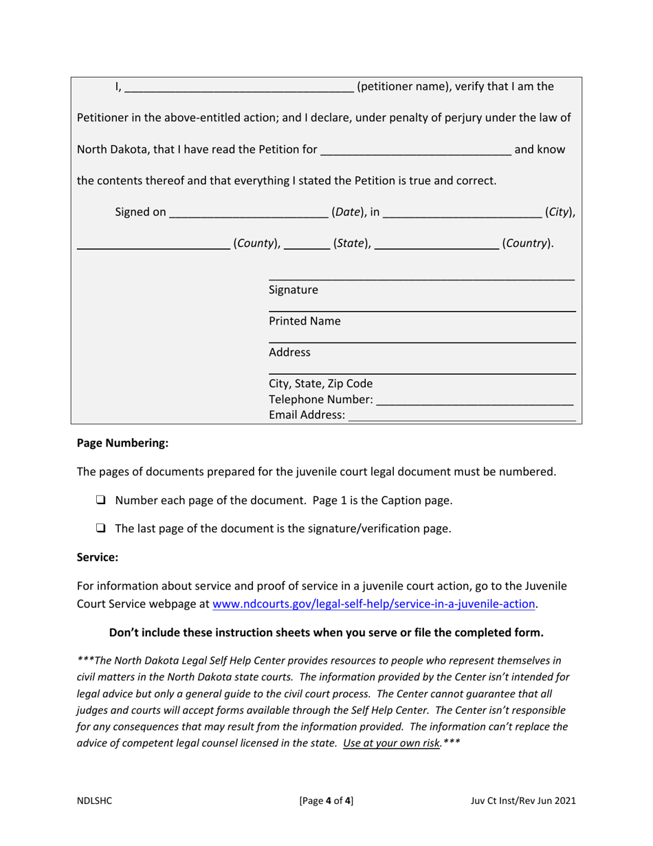 Caption and Signature Form - North Dakota, Page 6